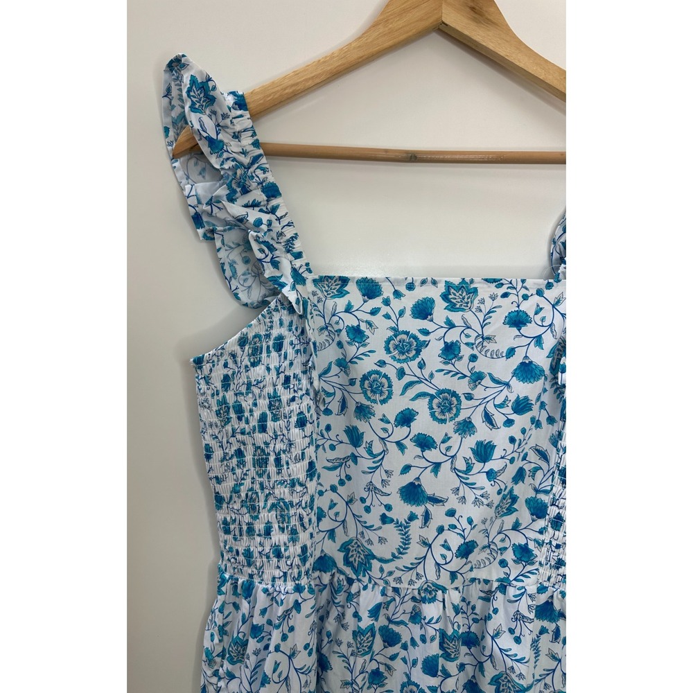 Draper James Paisley Flutter Strap Smocked Midi Dress Large Wedding Coquette - Picture 3 of 16